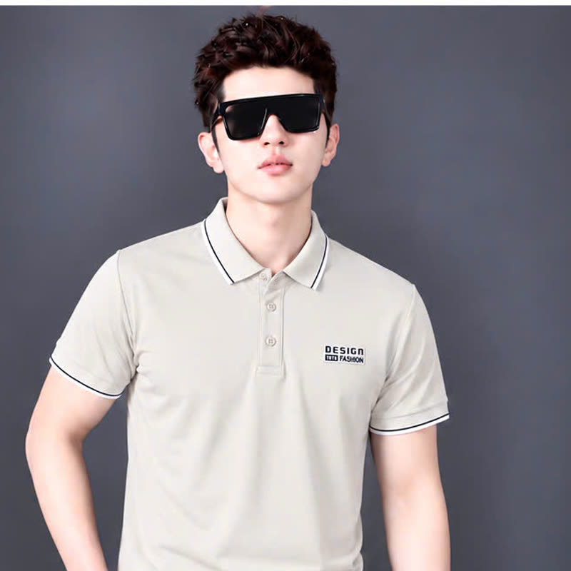 Áo polo viền cổ logo ép – be sỉ tại xưởng Hoàng Hưng
