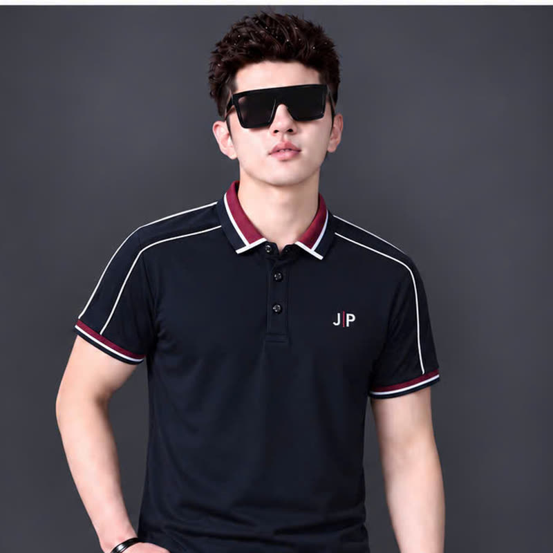 Áo polo phối viền mí – navy sỉ tại xưởng Hoàng Hưng