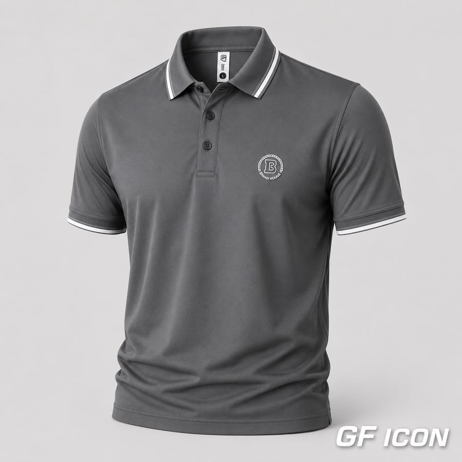 Áo polo nam trơn phối viền